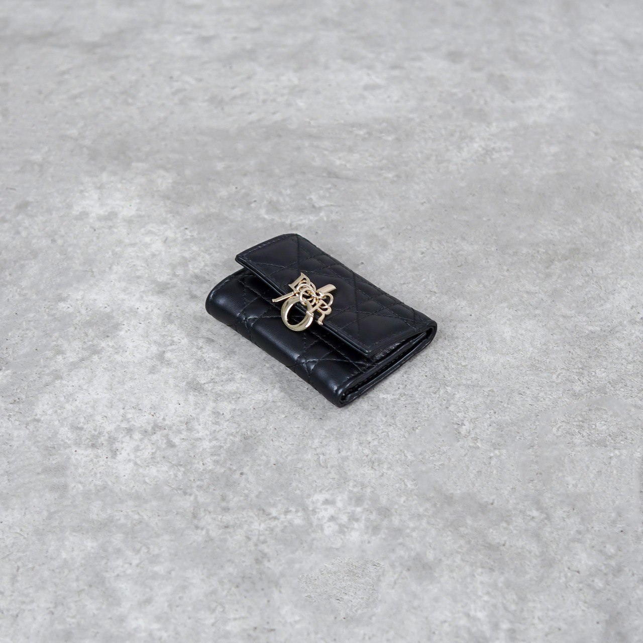 Dior Dompet CHRISTIAN DIOR MY DIOR BLACK LEATHER TRIFOLD WALLET 100% ORIGINAL