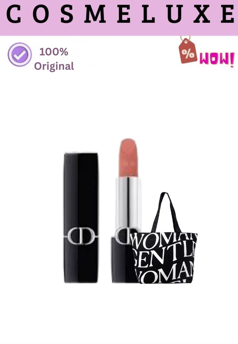 Dior Bundling Dior Rouge Mini Lipstick -100 Nude & Tote Bag Gentle Woman