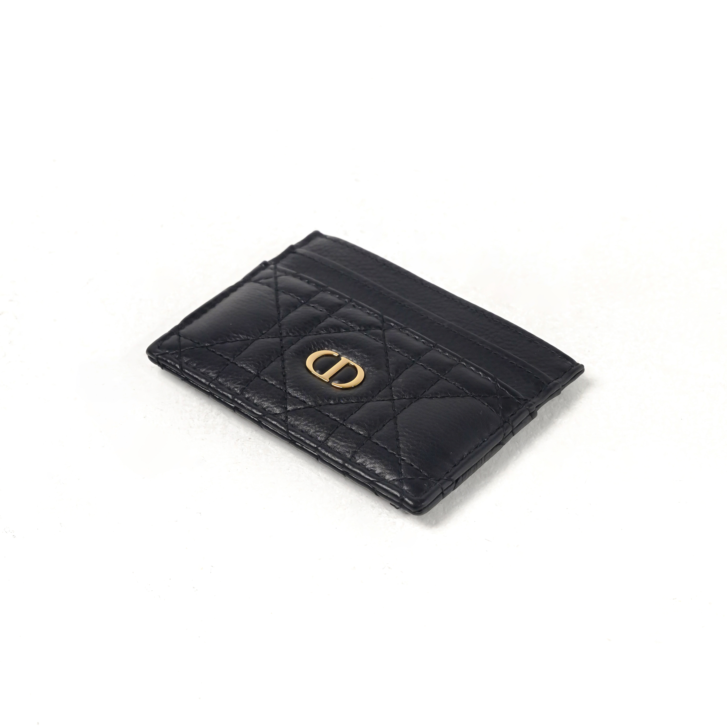 Dior Dompet CHRISTIAN DIOR CARO FREESIA BLACK CALFSKIN CARD HOLDER 100% ORIGINAL