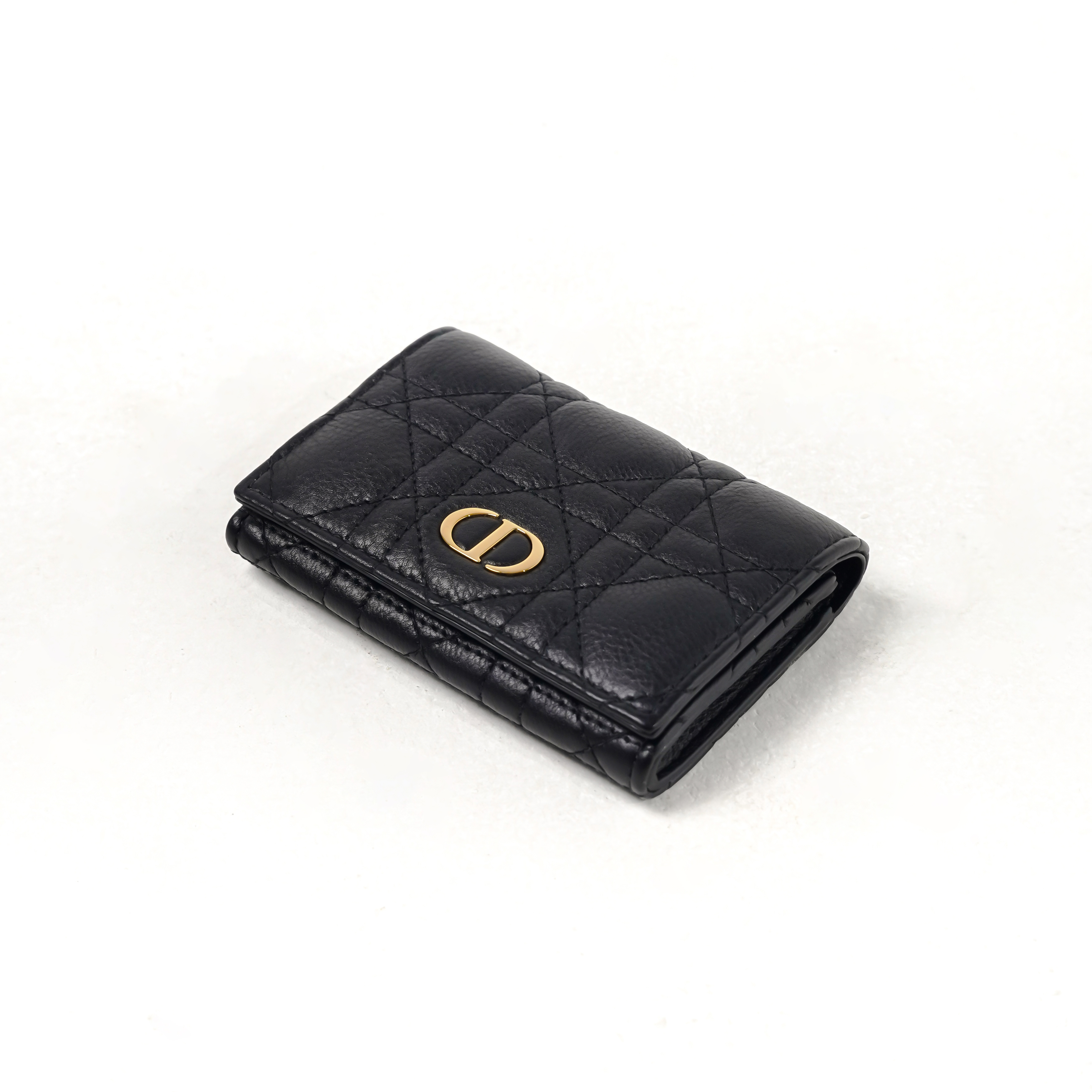 Dior Dompet CHRISTIAN DIOR CARO GHW BLACK CALFSKIN WALLET 100% ORIGINAL