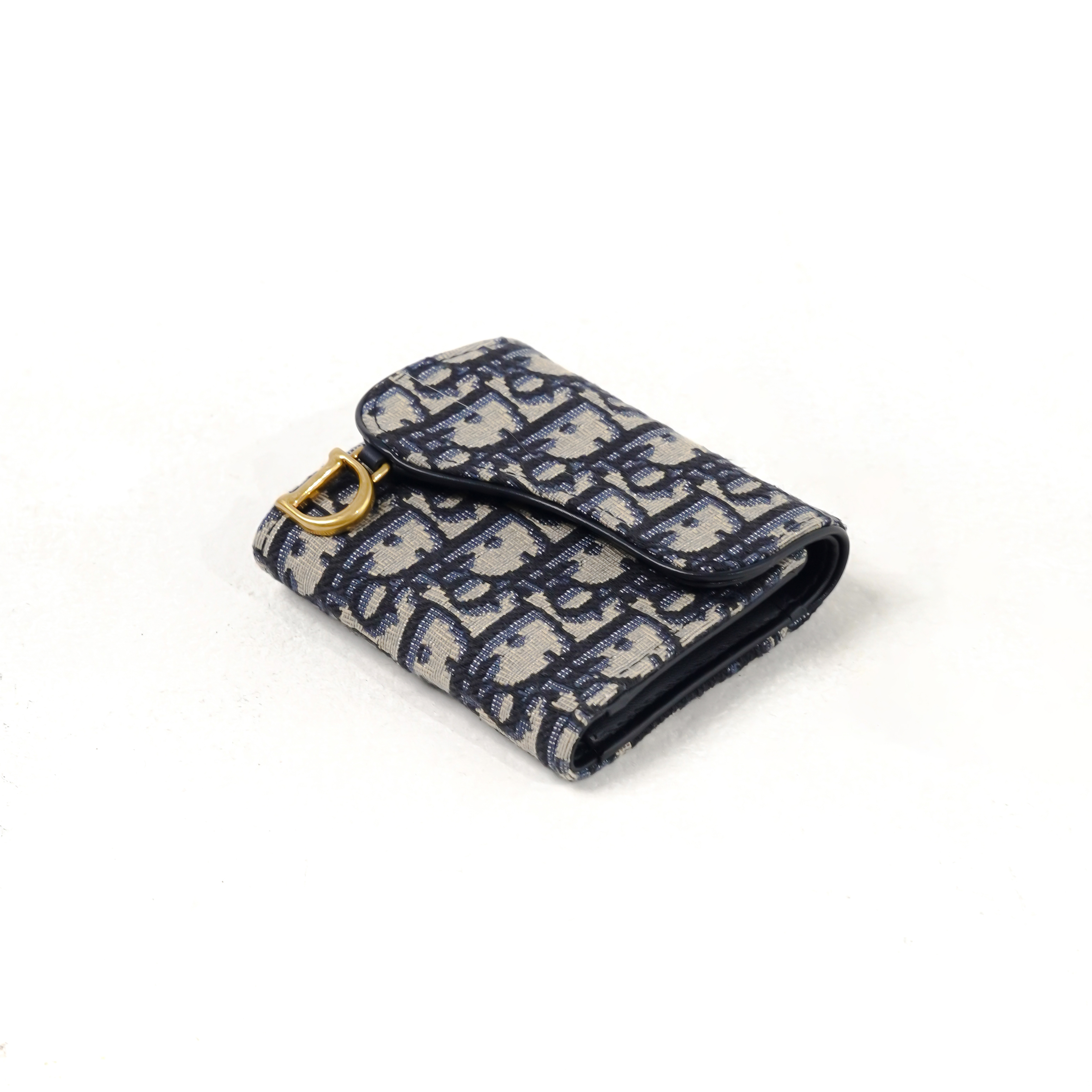 Dior Dompet CHRISTIAN DIOR SADDLE JASMINE GUSSET OBLIQUE BEIGE MULTI CARD WALLET 100% ORIGINAL