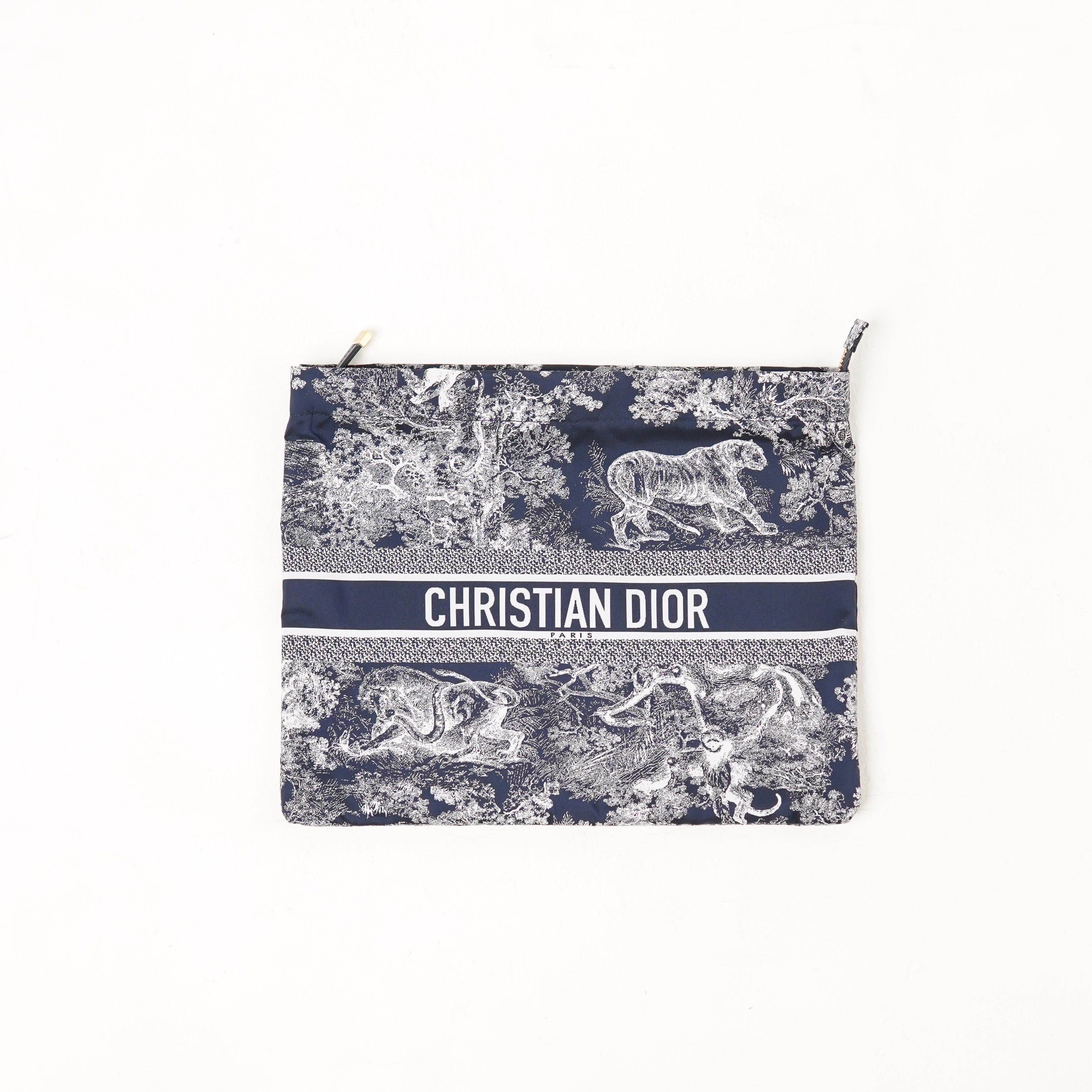 Dior Tas CHRISTIAN DIOR DIORIVERA BLUE ZIP POUCH 100% ORIGINAL