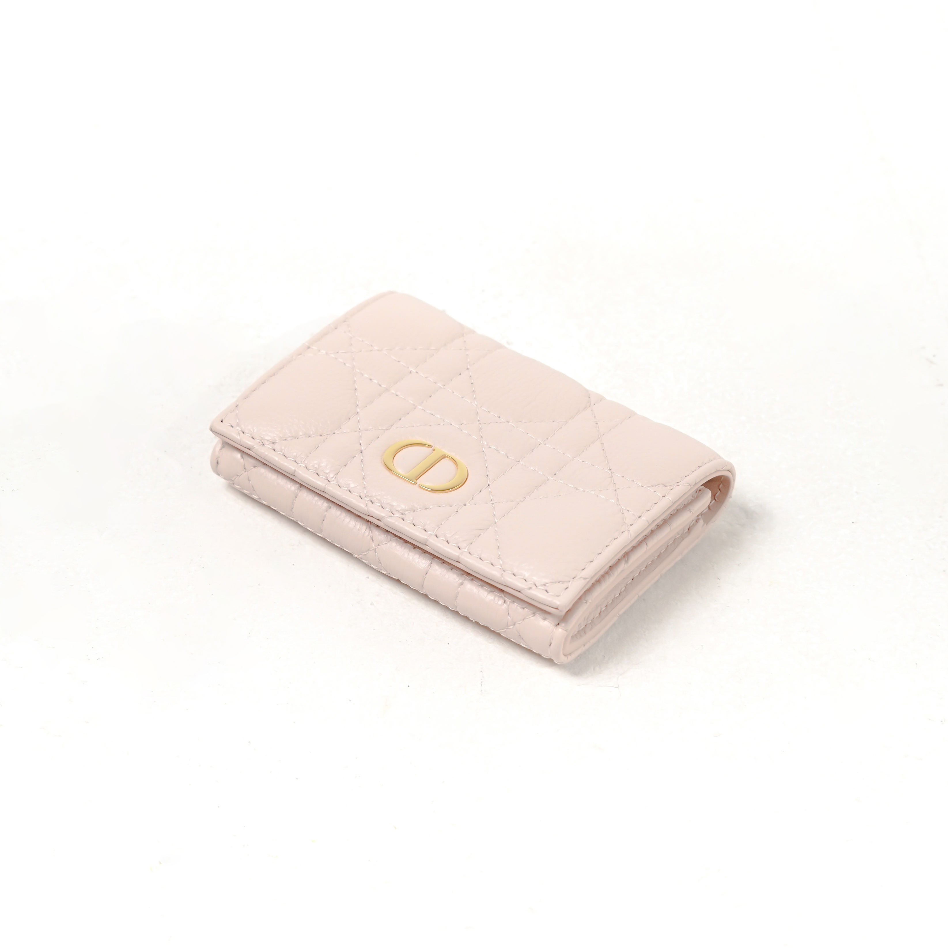 Dior Dompet CHRISTIAN DIOR CARO GHW PINK CALFSKIN WALLET 100% ORIGINAL