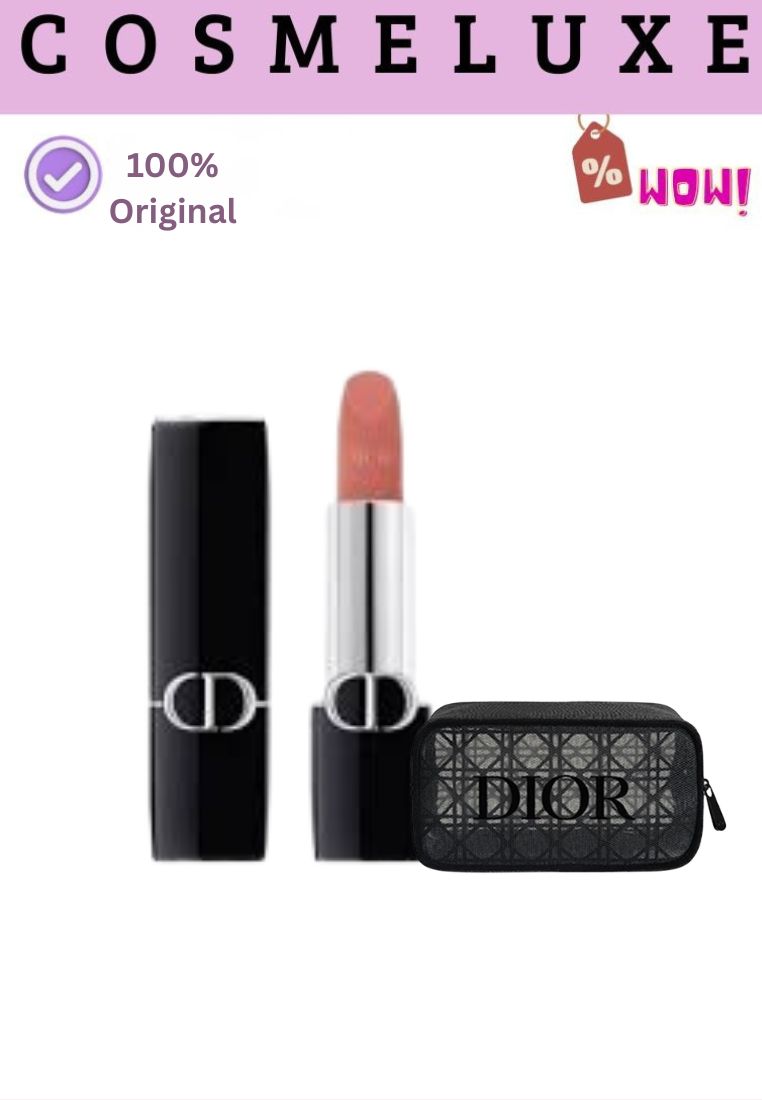 Dior Bundling Rouge Dior Mini Nude Look Velvet 100 & Pouch Dior