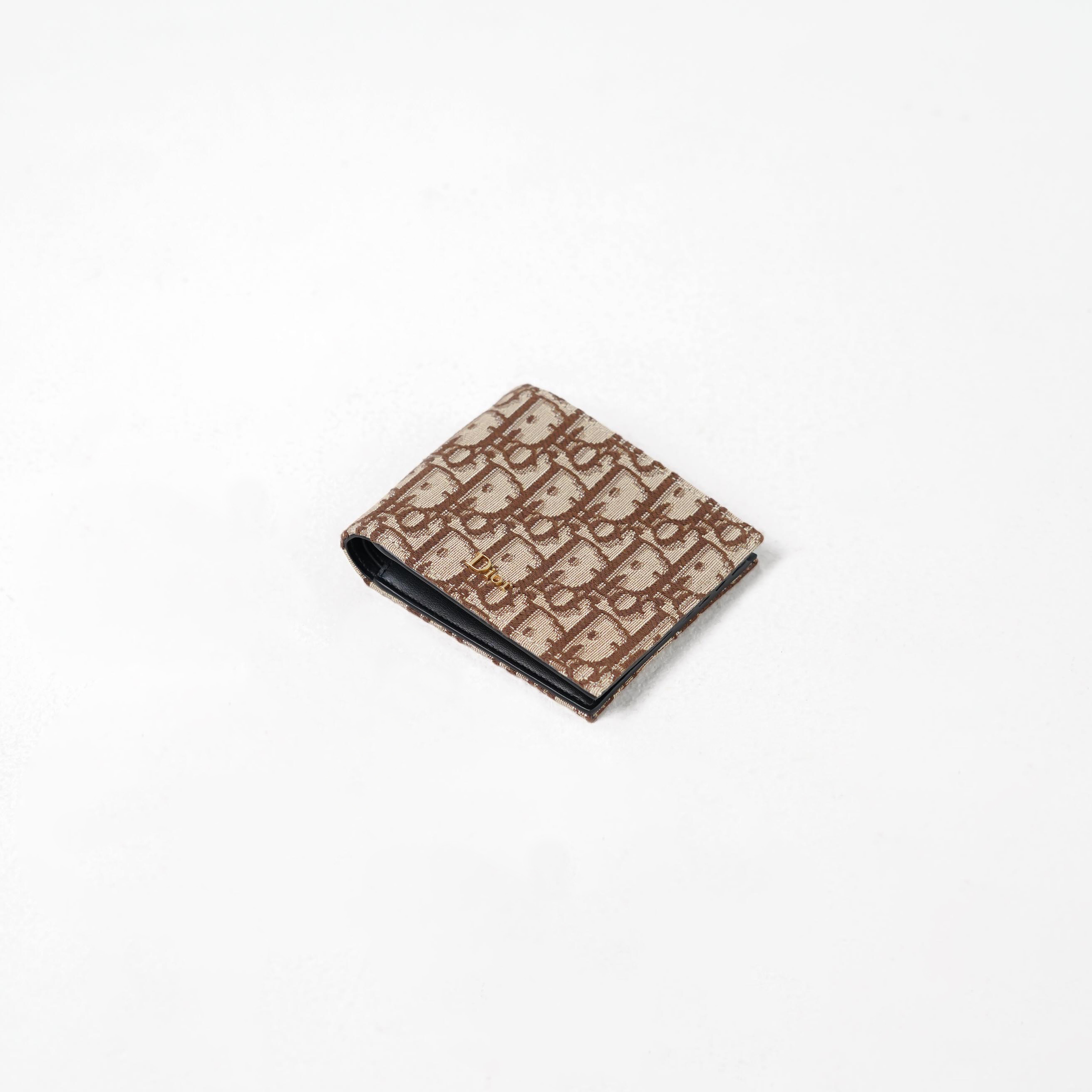 Dior Dompet CHRISTIAN DIOR OBLIQUE BROWN BIFOLD WALLET 100% ORIGINAL