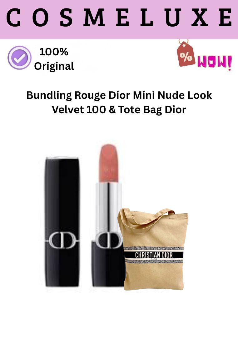 Dior Bundling Rouge Dior Mini Nude Look Velvet 100 & Tote Bag Dior
