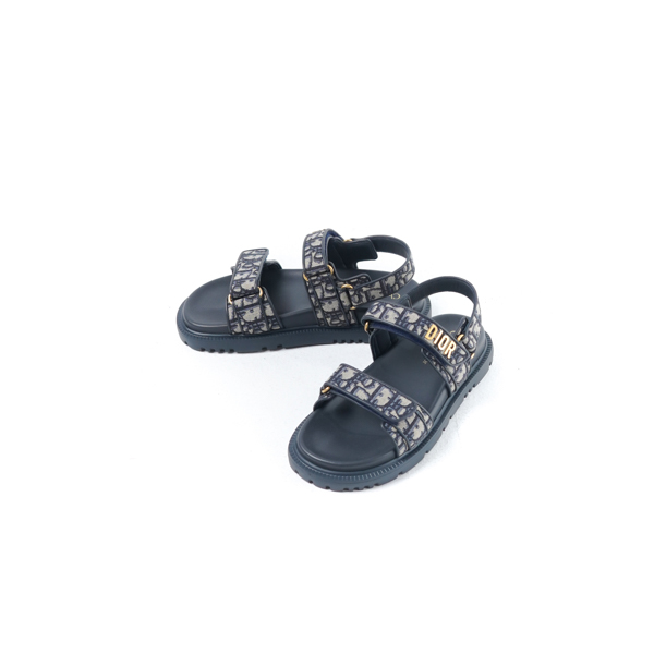 Dior Sandal CHRISTIAN DIOR DIORACT OBLIQUE NAVY STRAP SANDAL 100% ORIGINAL