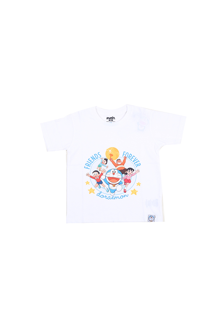 Doraemon Rymn Kids T-Shirt Friends Forever White