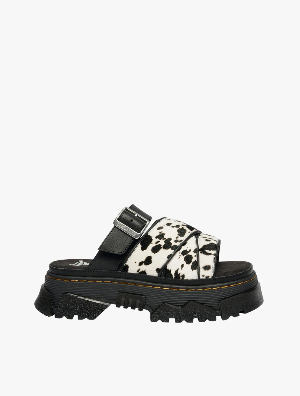 Dr. Martens Mattison Slide Cream+Black Dalmatian Print Hair On+Athena