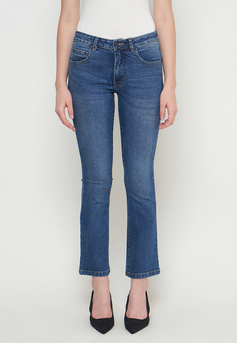 DUST Celana Mid Rise Bootcut Jeans Niara Blue (D. 31320)