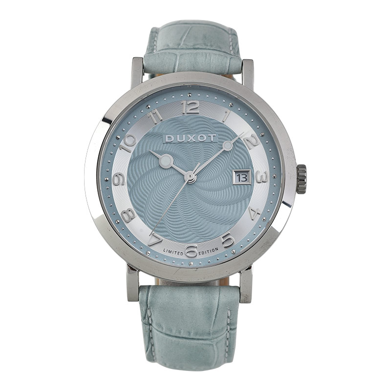 Duxot Jam Tangan Unisex DUXOT DX-2045-03 Light Blue Dial Light Blue Leather Strap Limited Edition