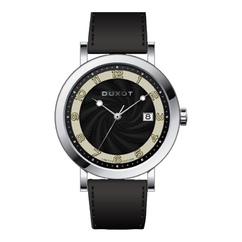 Duxot Jam Tangan Pria DUXOT DX-2045-01 Men Black Dial Black Leather Strap Limited Edition