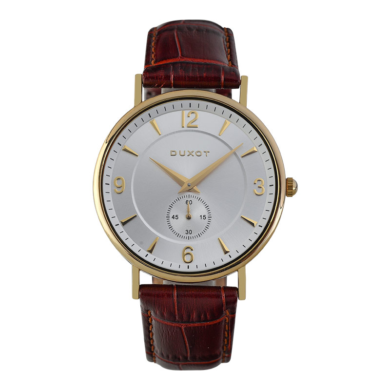 Duxot Jam Tangan Pria DUXOT DX-2038-01 Men Silver Dial Brown Leather Strap Limited Edition