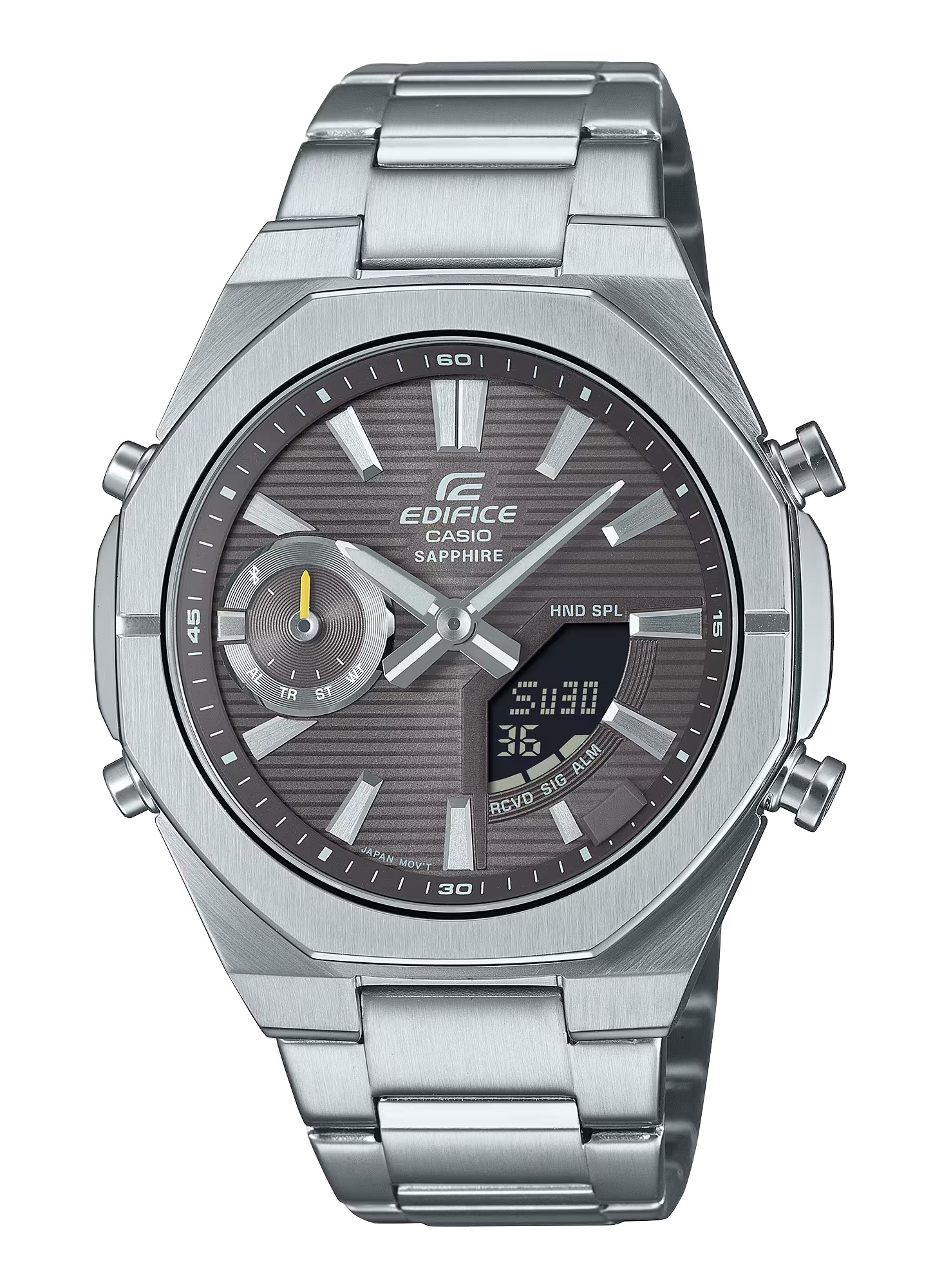 EDIFICE Men ECB-S10D-8A Stainless Steel Silver Grey