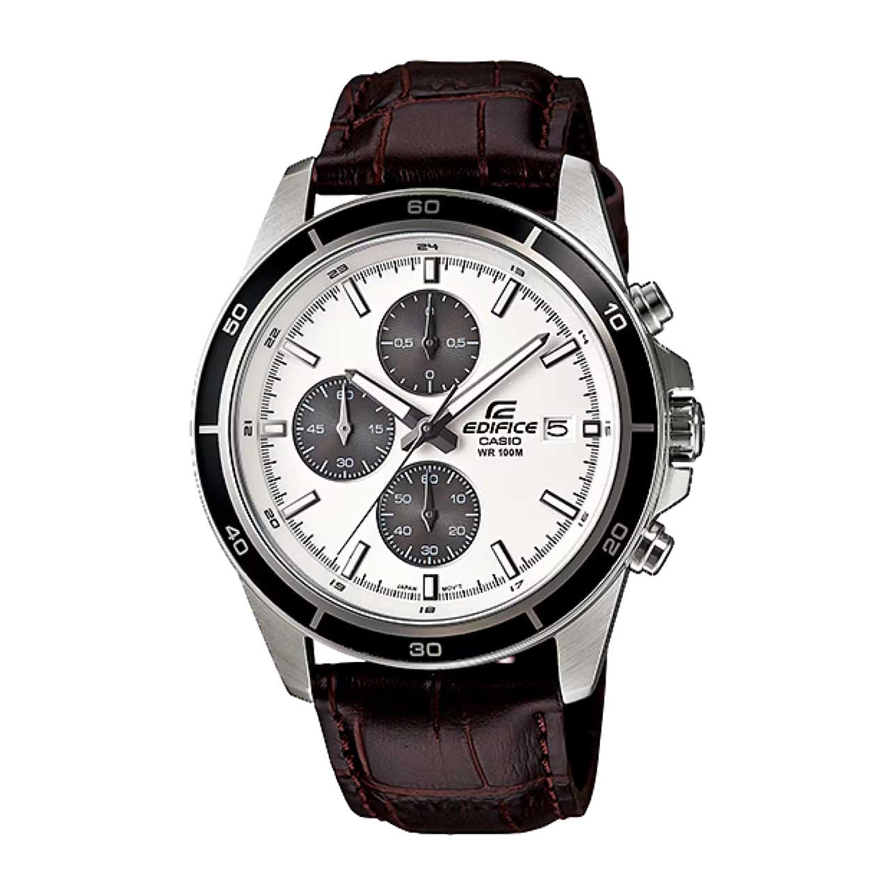 EDIFICE Casio Edifice Jam Tangan Pria - Brown Silver Black - Leather - EFR-526L-7AVUDF
