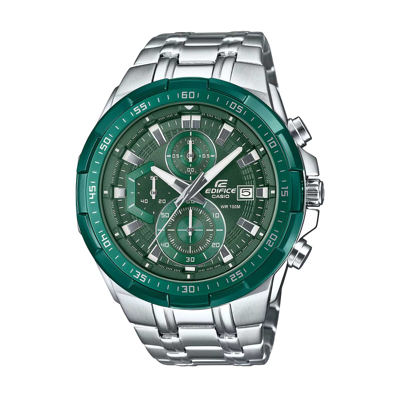 Edifice Casio Edifice Jam Tangan Pria - Silver Green - Stainless Steel - EFR-539DE-3AVUDF