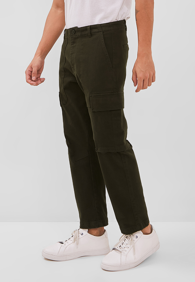 Edwin Jeans NICHOL OLIVE Celana Cargo Pria Baggy Fit - Bottom Man Cargo Pants