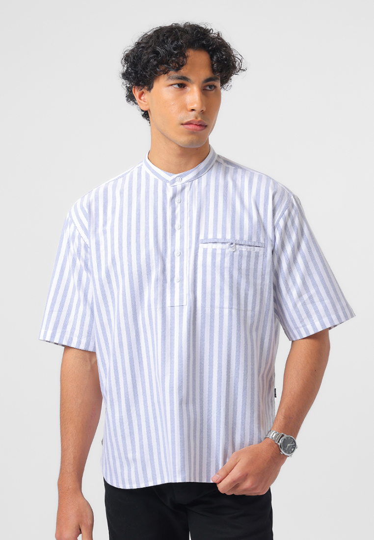 Edwin Jeans Kemeja Koko Pria Lengan Pendek HAMZA WHITE Baju Muslim Pria