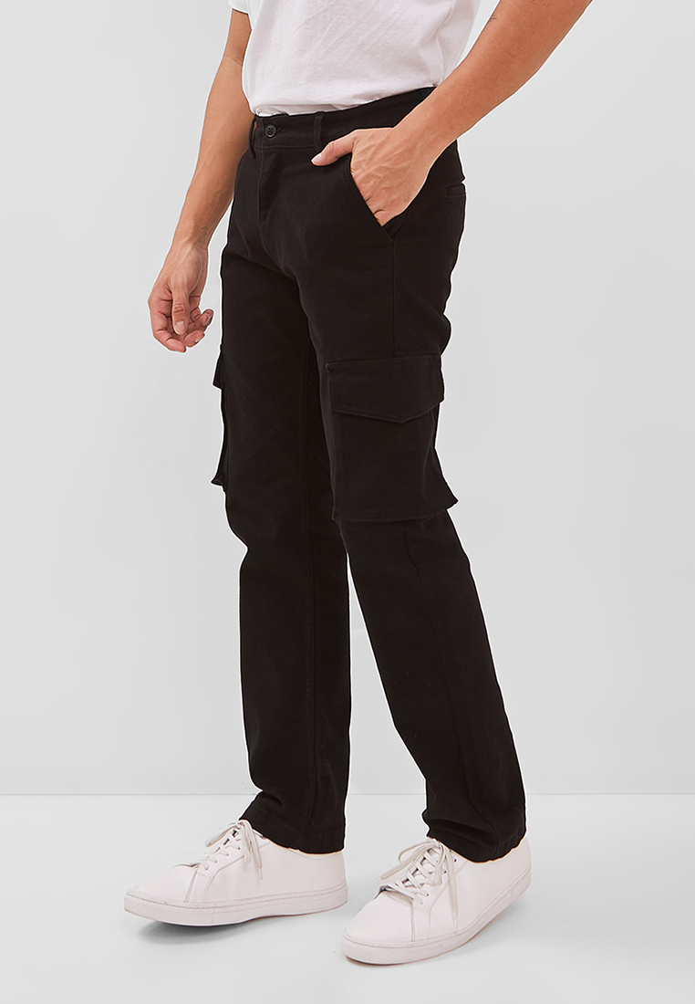 Edwin Jeans JEROME BLACK Celana Cargo Pria Reguler Fit - Bottom Man Cargo Pants