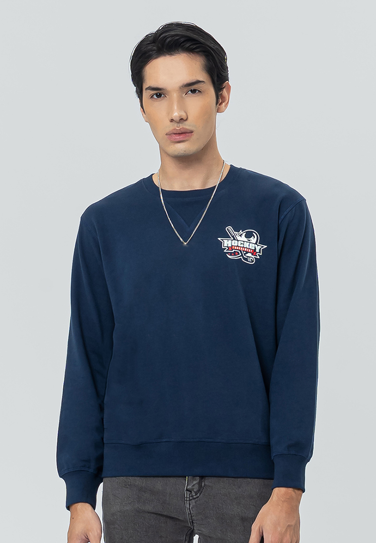 Edwin Jeans ICELAND NAVY Sweatshirt Pria Lengan Panjang Sweater Pria