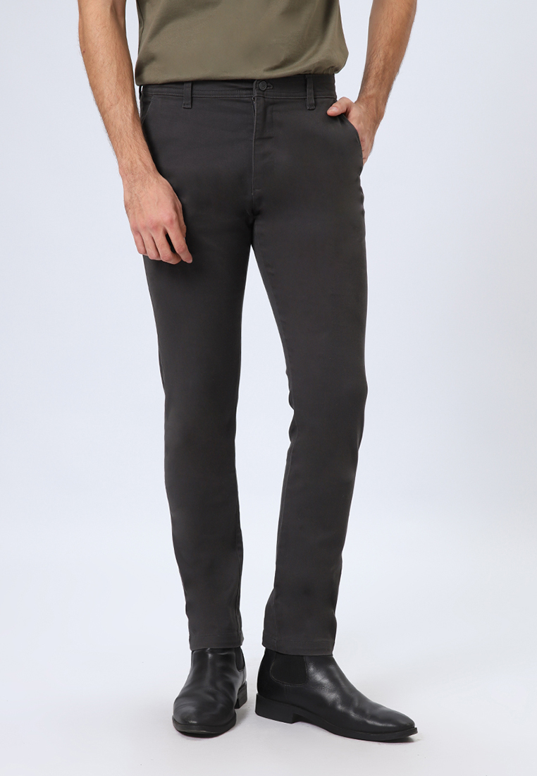 Edwin Jeans Celana Panjang Chinos Pria Slim Fit Katun with Selvedge Accent FERANDO Dark Grey