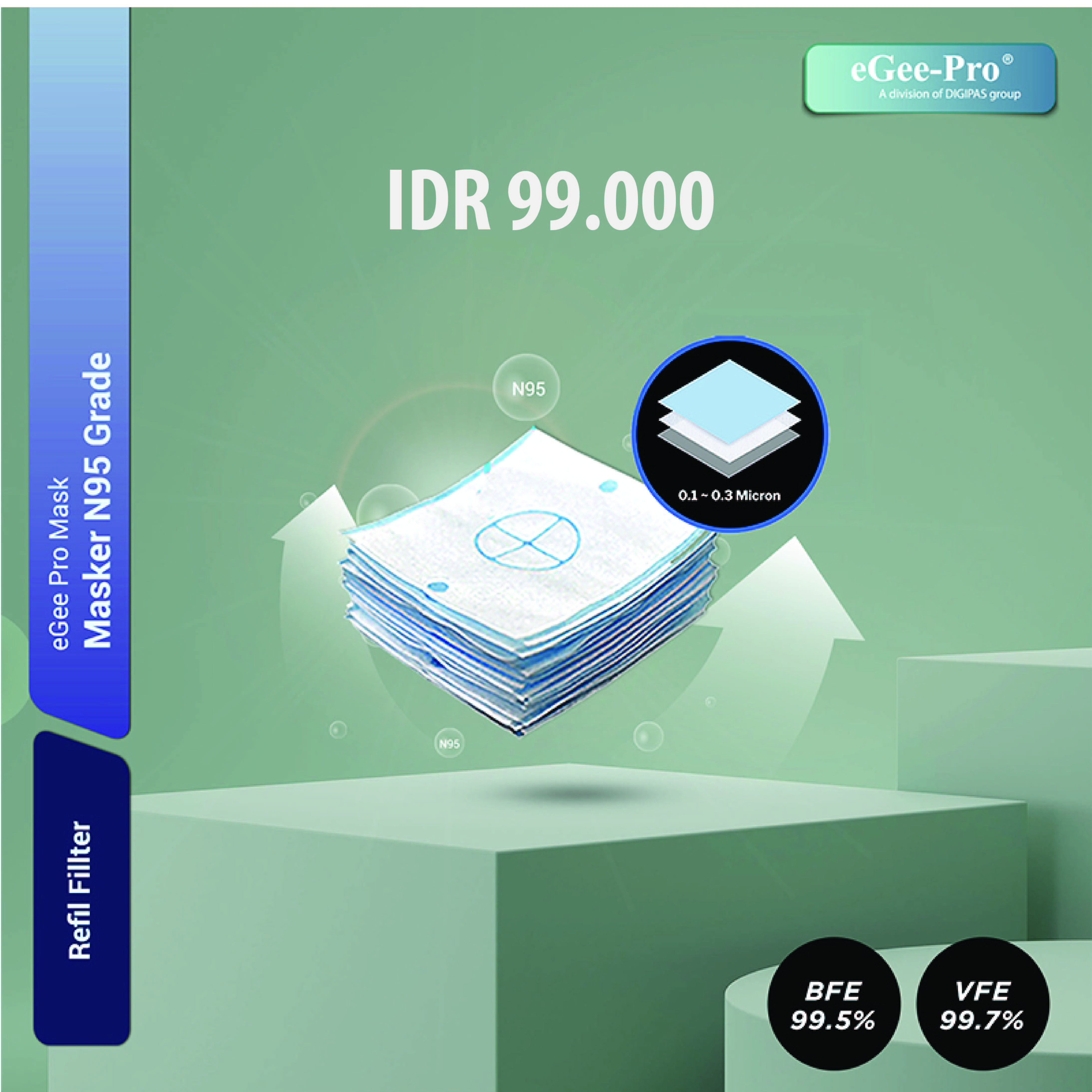 eGee-Pro Refill eGeePro Mask 50 pcs Safety Filters
