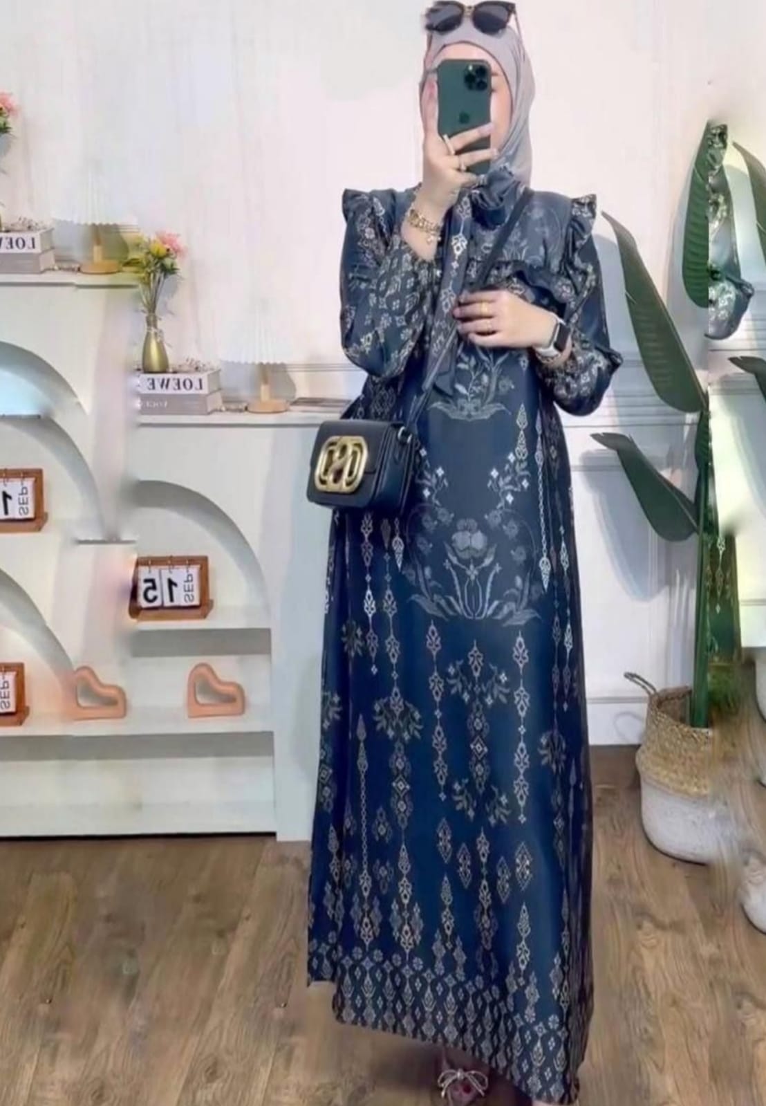Elegant Batik Denarba Hitam Dress Party | Long Dress Modern Premium MYA