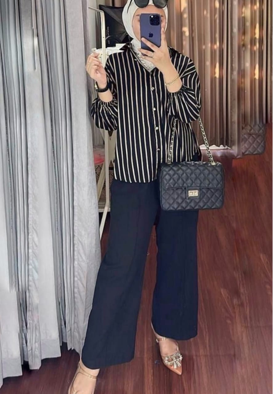 Elegant Batik Valina Hitam Setelan Celana Premium MYA