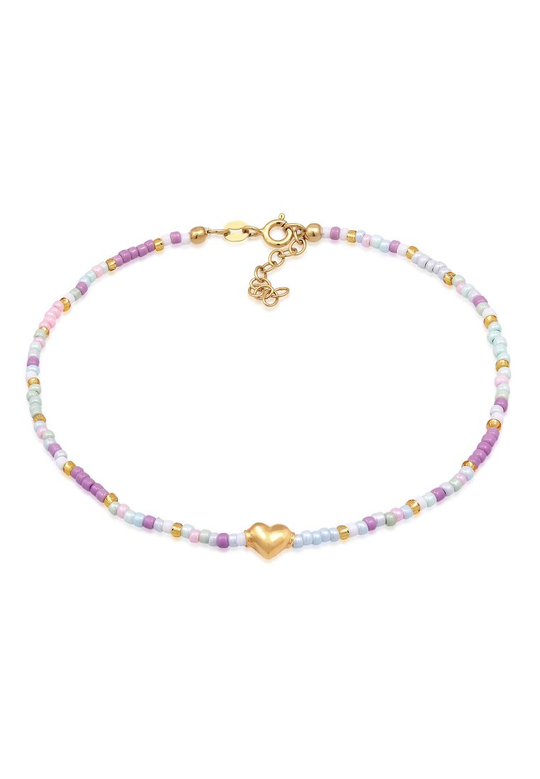 Elli Germany Gelang Kaki Anklet Perak 925 Lapis Emas Wanita Hati