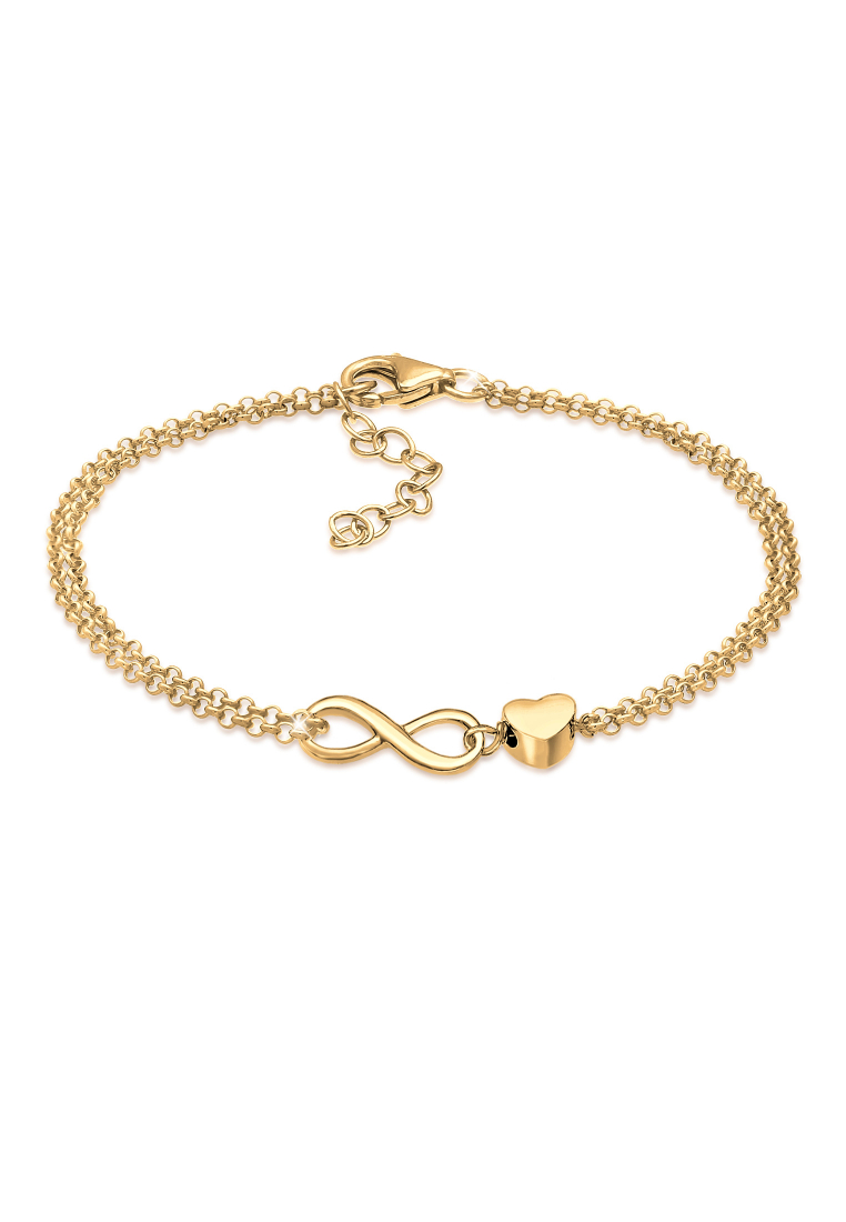 Elli Germany Gelang Bracelet Perak 925 Lapis Emas Wanita Hati
