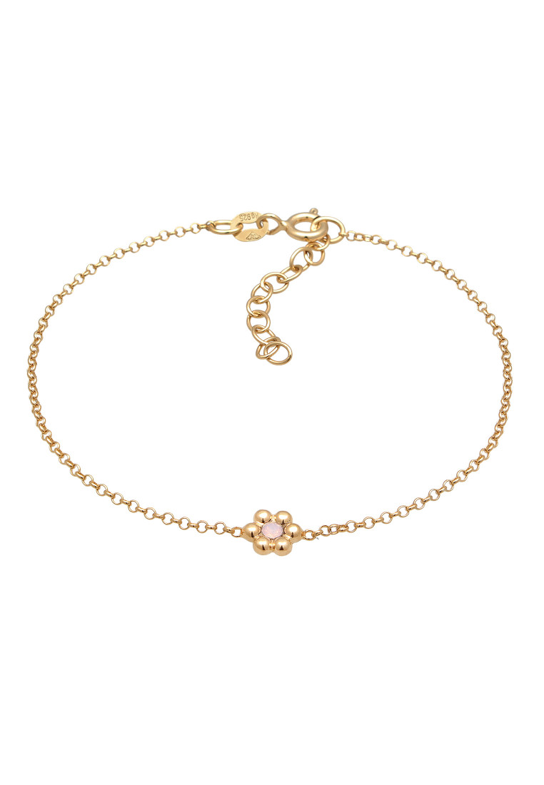 ELLI GERMANY Gelang Bracelet Perak 925 Lapis Emas Wanita Bunga Kristal