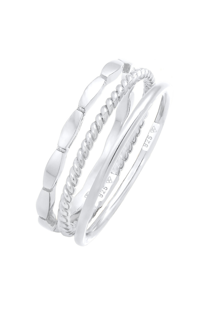 Elli Germany Set Cincin Ring Perak 925 Wanita Gaya Korea Trio