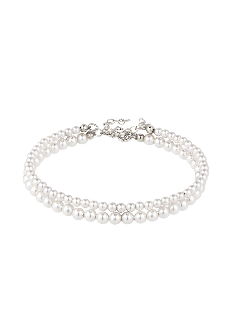Elli Jewelry Set Gelang Bracelet Perak 925 Wanita Mutiara Swarovski® Minimalis