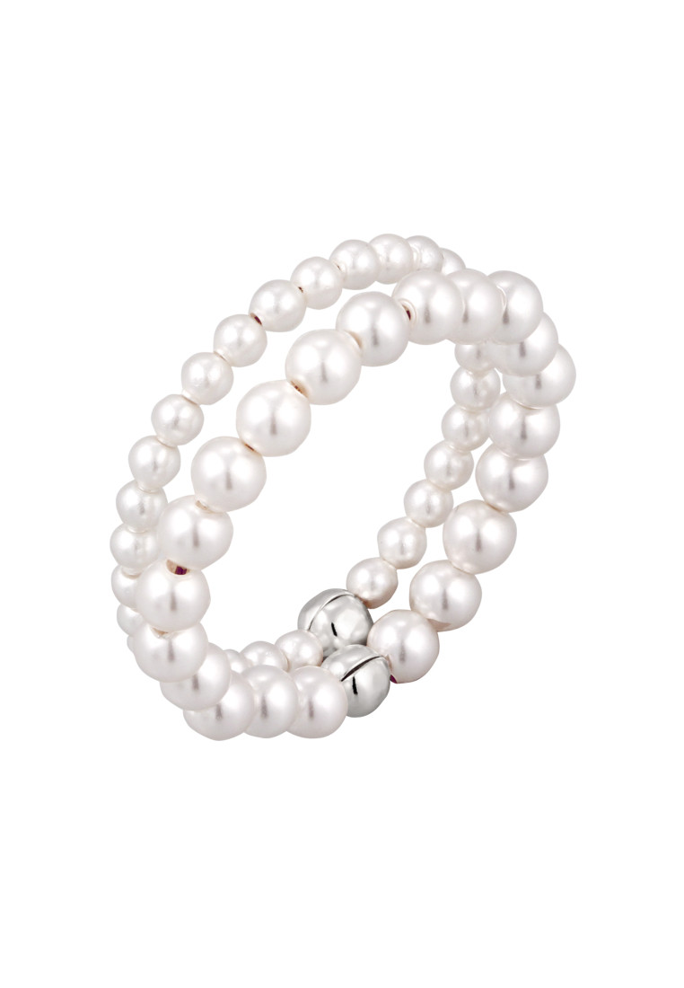 Elli Jewelry Set Cincin Ring Perak 925 Wanita Mutiara Swarovski®