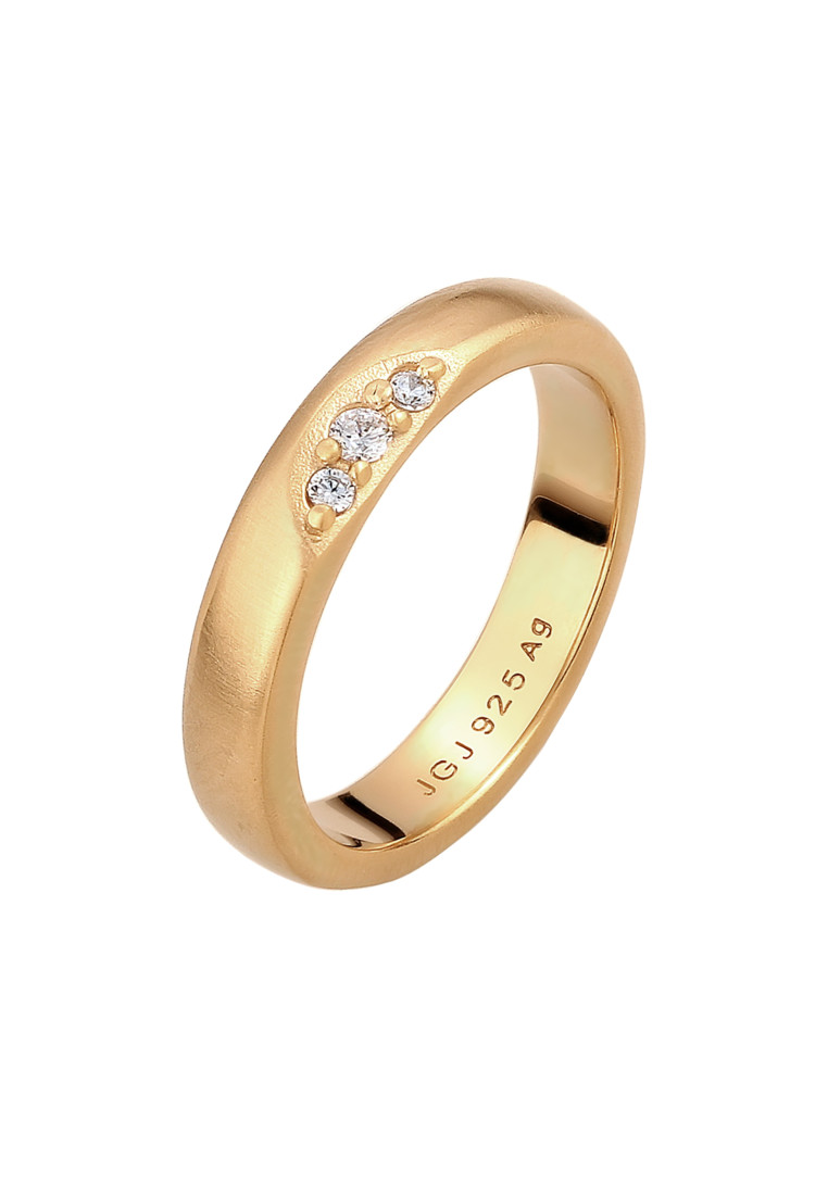 Elli Jewelry Cincin Ring Perak 925 Wanita Berlian Gaya Korea Minimalis