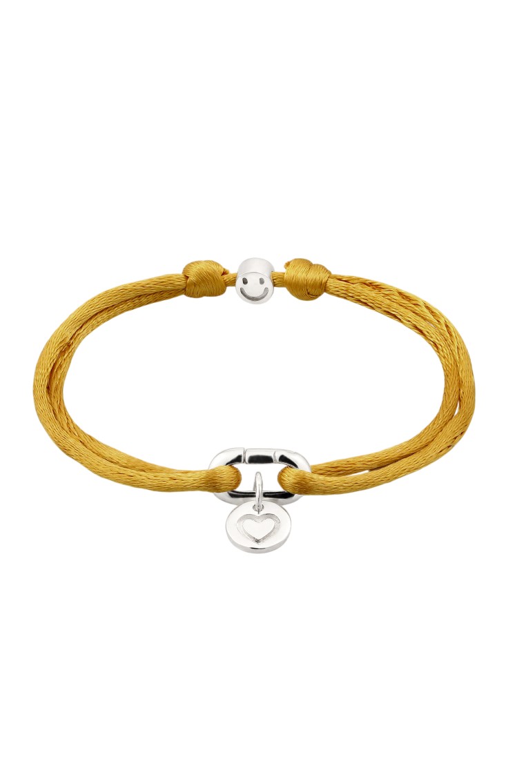 Elli Jewelry Gelang Bracelet Perak 925 Wanita Hati Kuning Gaya Korea