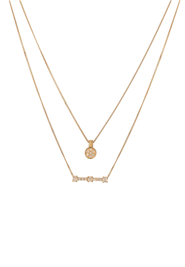 Elli Jewelry Kalung Layer Necklace Perak 925 Wanita Moonstone