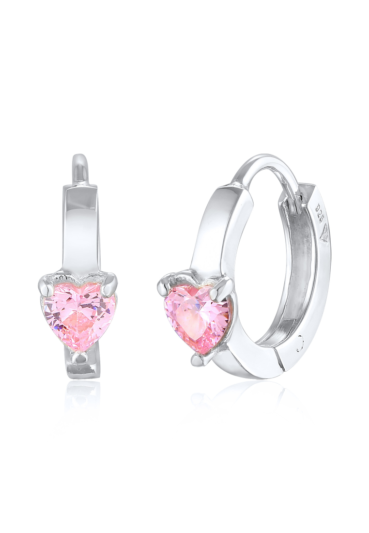 Elli Jewelry Kids Anting Earrings Perak 925 Anak Hati Zirconia