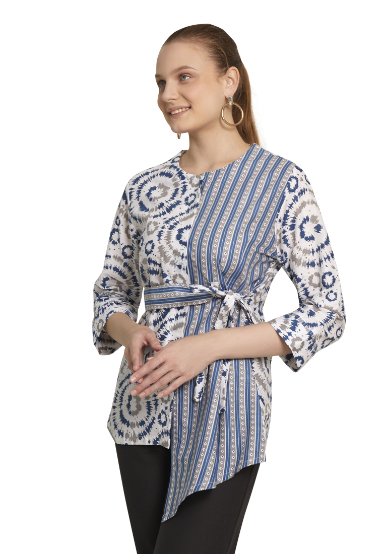 Elshanum Batik Sibori Blouse Batik Premium Wanita Casual Modern