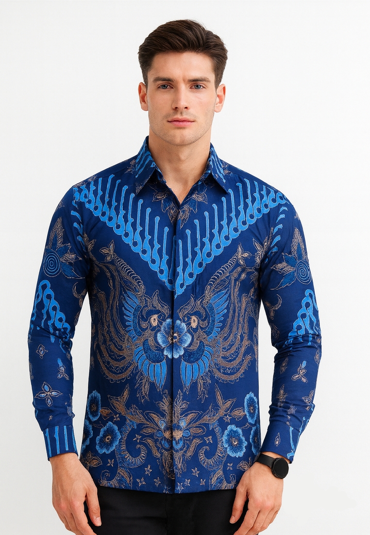 Elshanum Batik Ardhani Kemeja Batik Exclusive Premium Pria Casual Modern Lengan Panjang