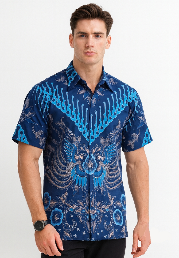 Elshanum Batik Ardhani Kemeja Batik Exclusive Premium Pria Casual Modern Lengan Pendek