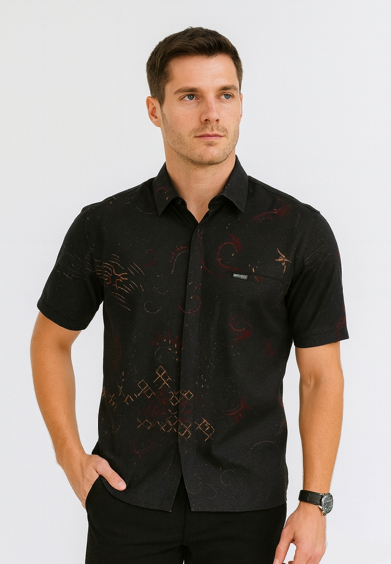 Elshanum Batik Jiwana Kemeja Batik Exclusive Premium Pria Casual Modern Lengan Pendek