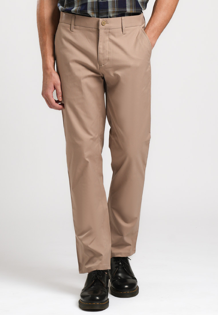 Emba Classic - Altitude R Celana Panjang Pria Chino Reguler Fit Khaki Warna Khaki