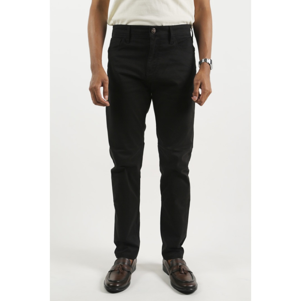 Emba Classic - Dakota Celana Panjang Pria Chino Reguler Fit Black Warna Black