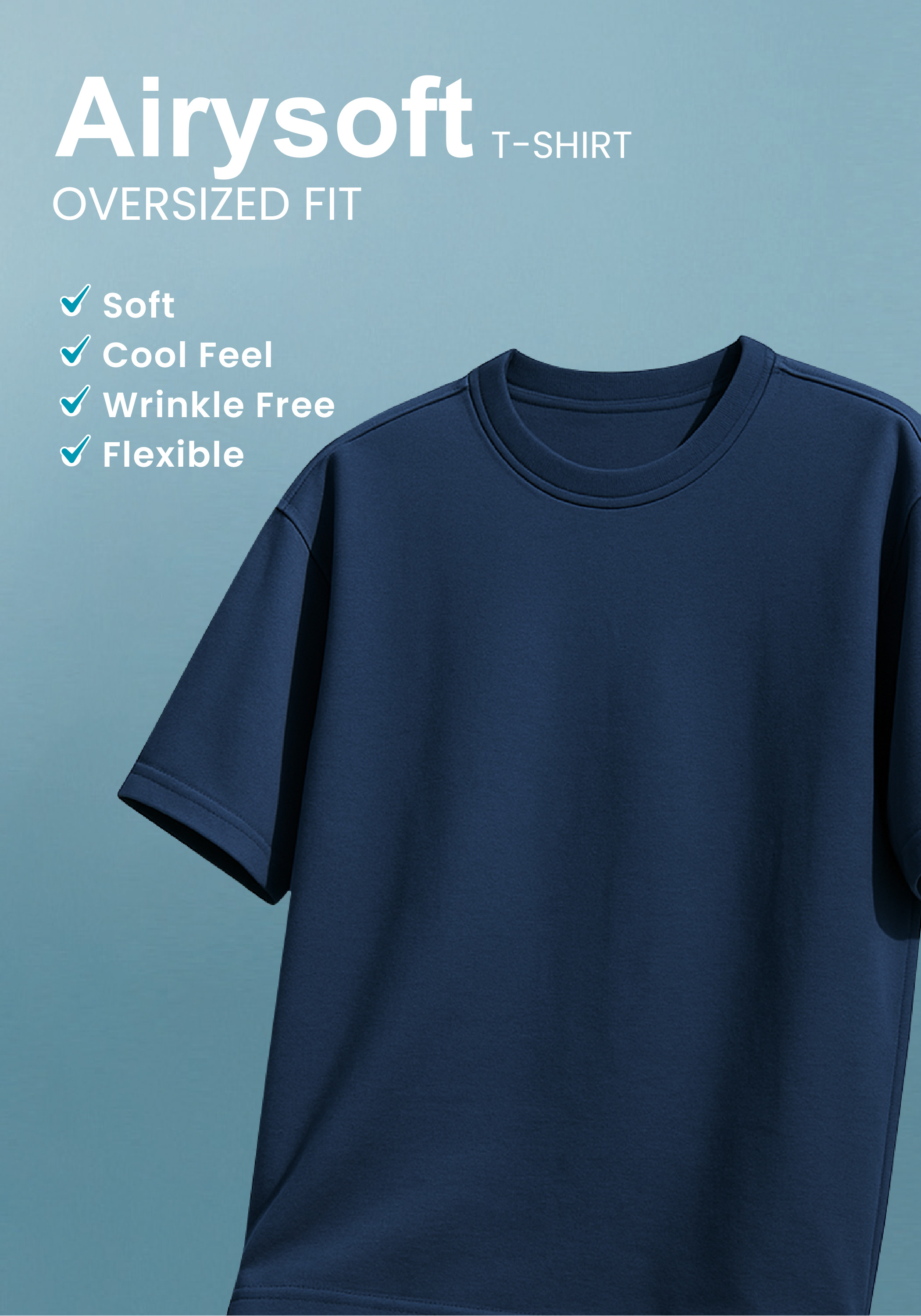 Emba Jeans Emba Denim - Lyov Airysoft Kaos Pria Basic Oversize Premium Navy