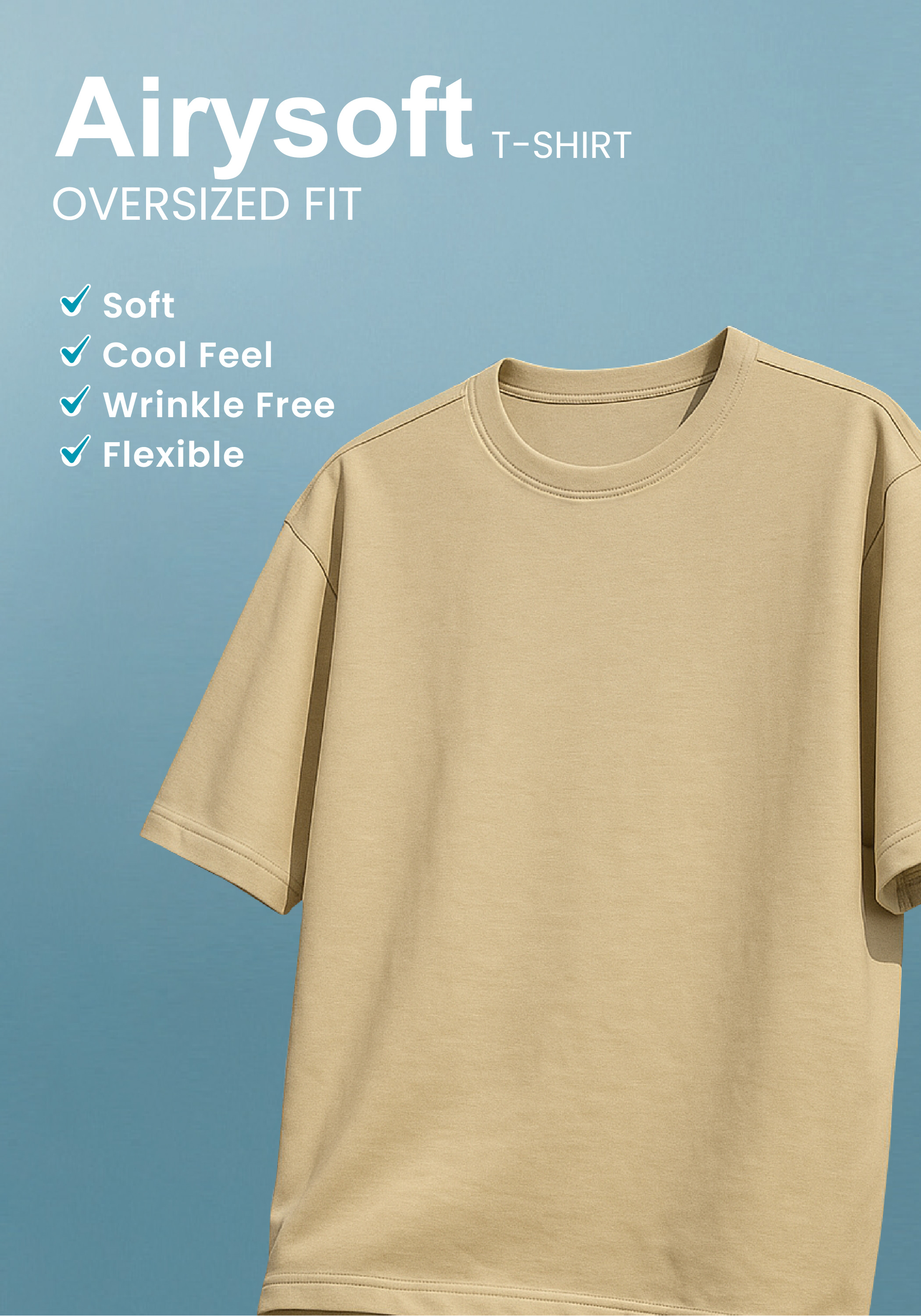 Emba Jeans Emba Denim - Lyov Airysoft Kaos Pria Basic Oversize Premium Khaki