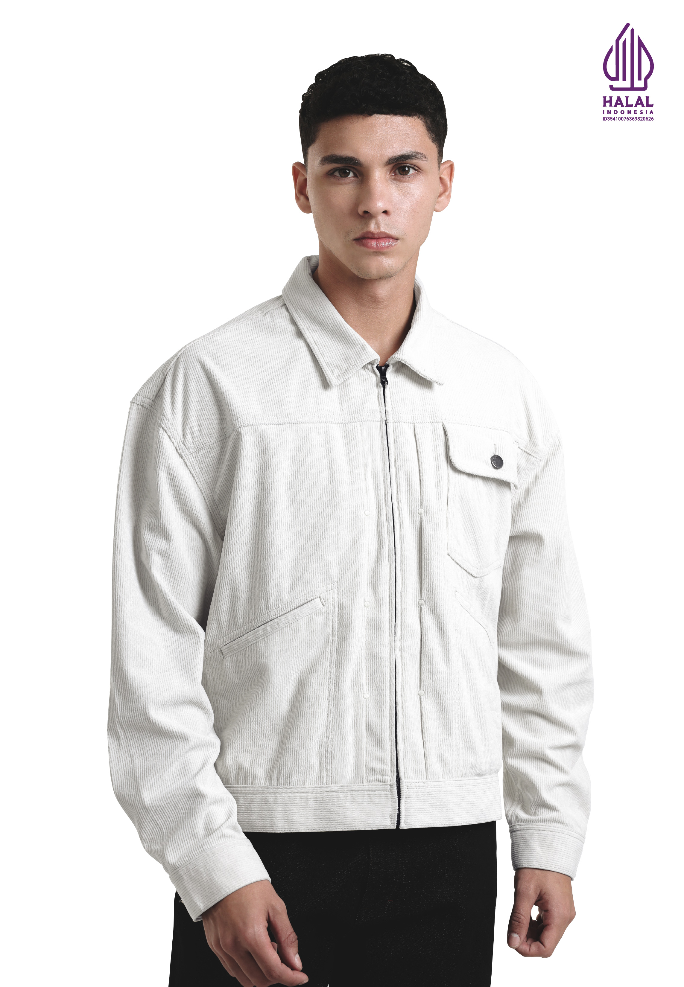 Emba Jeans Emba Denim - Broddy Jaket Pria Corduroy Boxy Cream