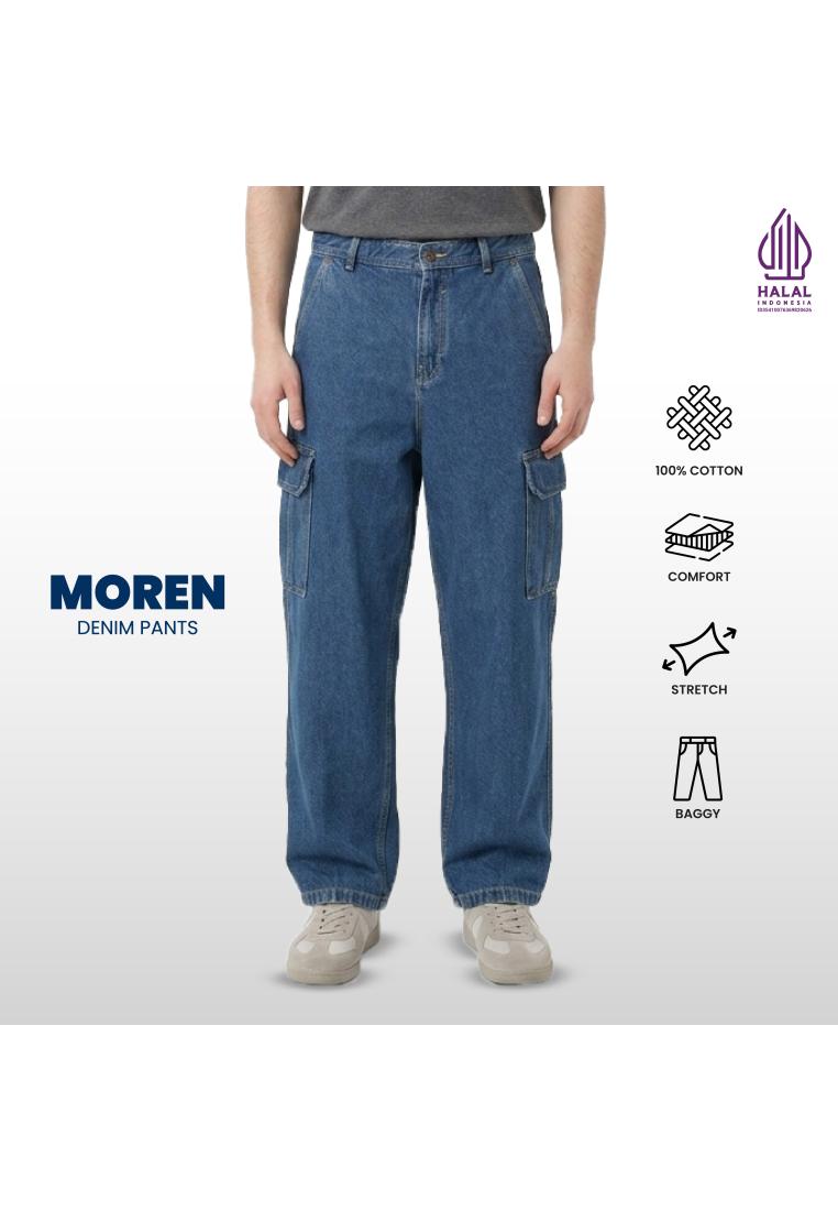 Emba Jeans Emba Denim - Moren Celana Cargo Baggy Denim Pria Bahan Katun