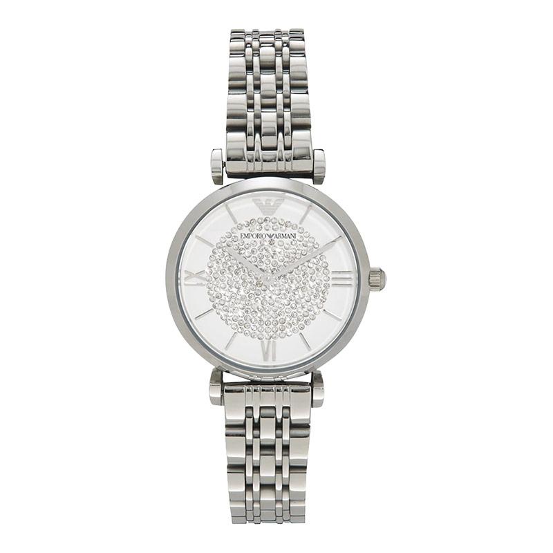 Emporio Armani Jam Tangan Wanita Emporio Armani Fashion AR1925 Ladies Silver Dial Stainless Steel St