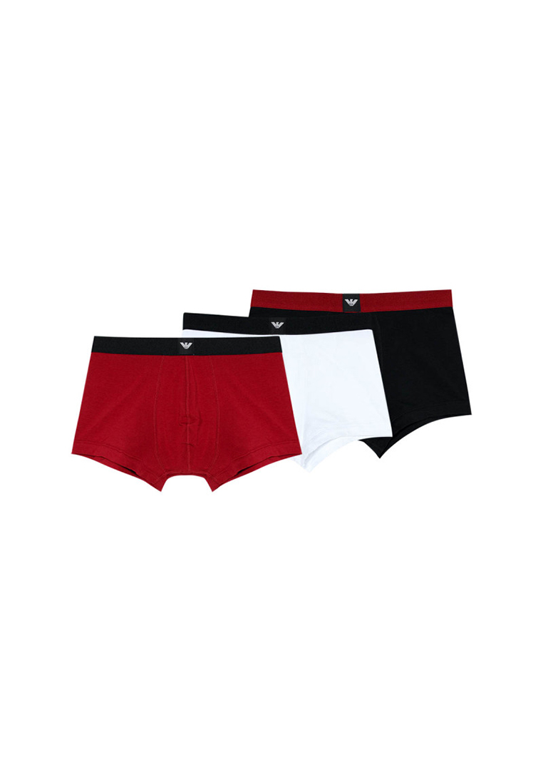 Emporio Armani Men's Underwear Set of Three in Wine Red Black and White EM002205 AF14987